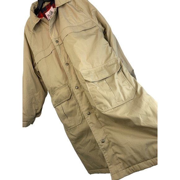 Mens Unisex VTG Porsha by Winer Full Length Winter Coat Utility Khaki Sz M 7026 - Picture 9 of 16